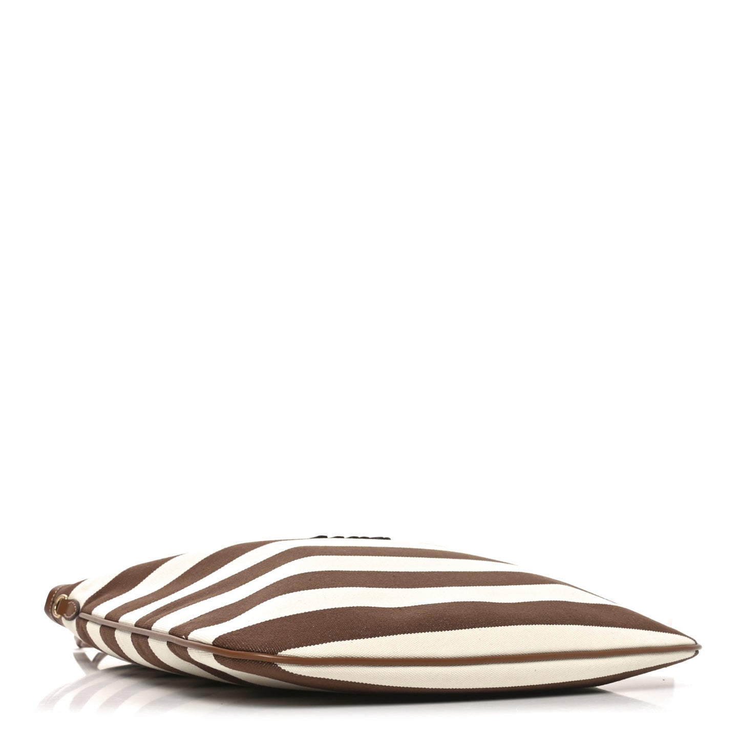 Canvas Calfskin Striped Ivy  Cacao Naturale