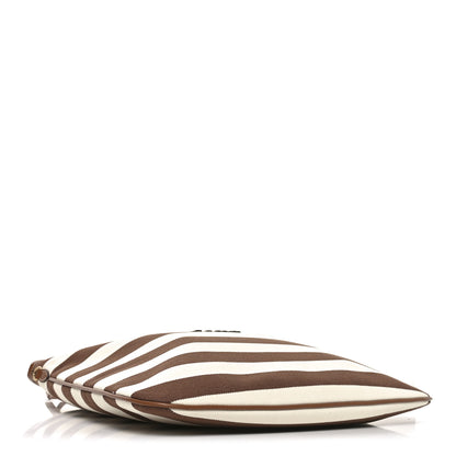 Miu Miu Canvas Calfskin Striped Ivy  Cacao Naturale 4 of 9