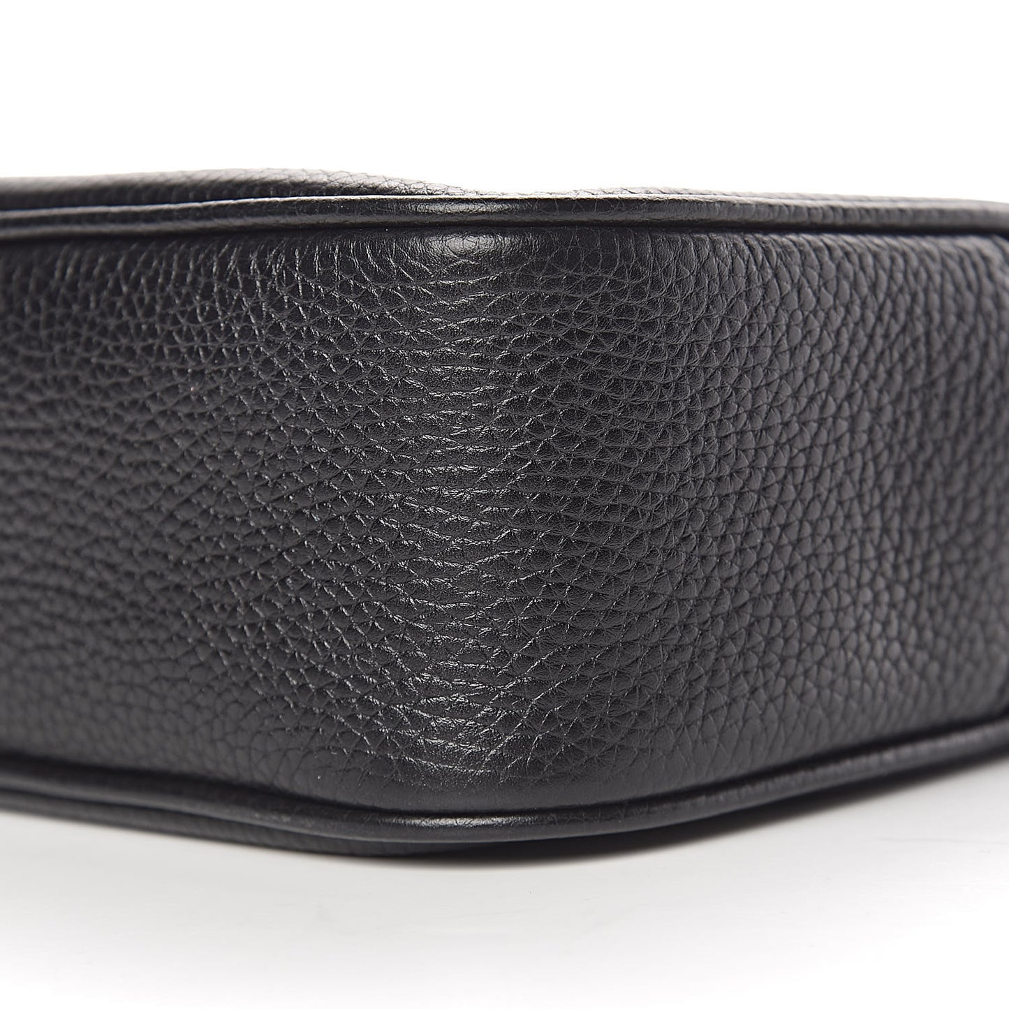 Pebbled Calfskin Small Soho Disco Bag Black