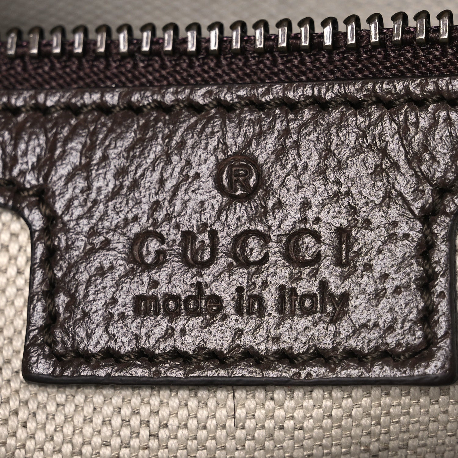 Gucci GG Supreme Monogram Textured Dollar Calfskin Web Ophidia Wristlet Shoulder Bag Beige Ebony New Acero 6 of 12