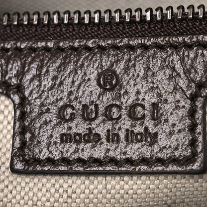 Gucci GG Supreme Monogram Textured Dollar Calfskin Web Ophidia Wristlet Shoulder Bag Beige Ebony New Acero 6 of 12