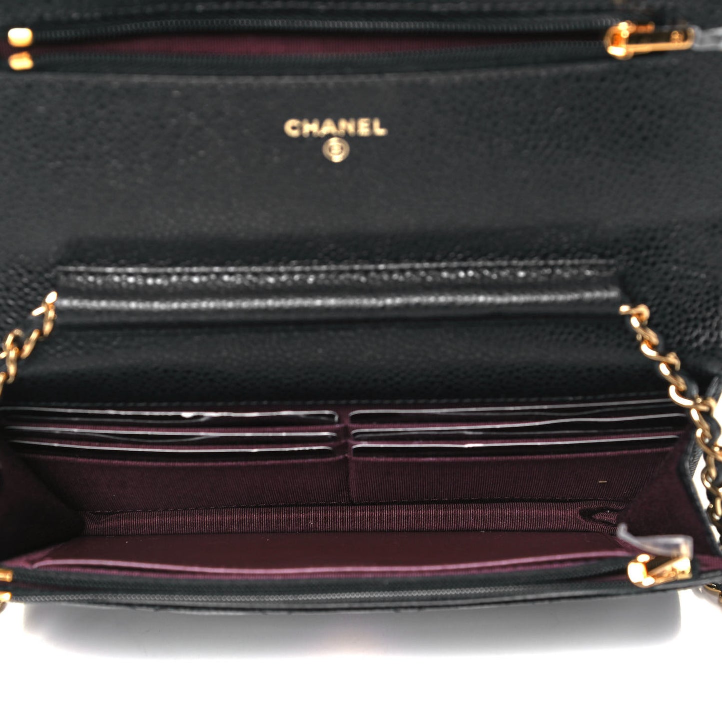 Caviar Quilted Wallet On Chain WOC Black