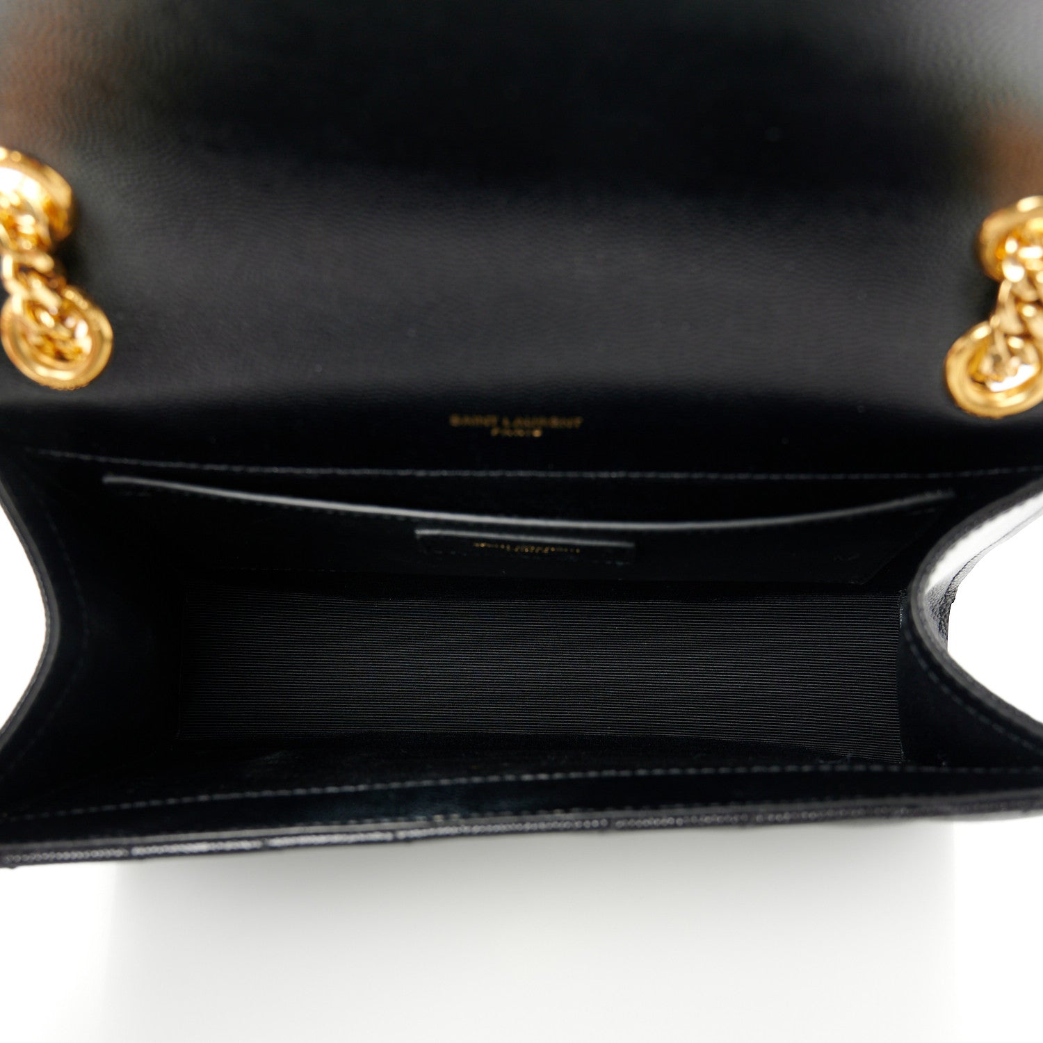 Saint Laurent Grain De Poudre Matelasse Chevron Medium Monogram Satchel Black 5 of 11