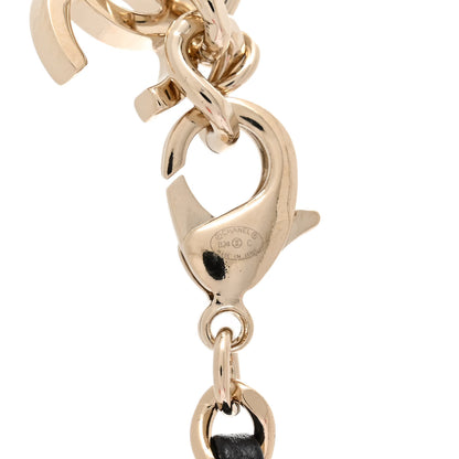 Chanel Metal Lambskin CC Round Long Necklace Gold Black 5 of 5
