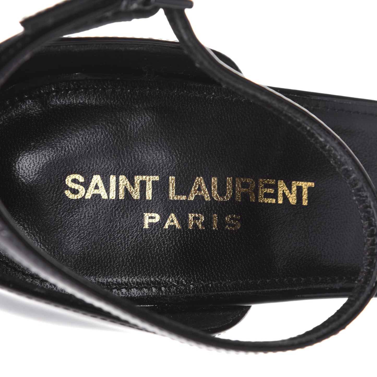 Patent Calfskin Opyum 110 Sandals 39 Black Gold