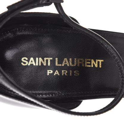 Saint Laurent Patent Calfskin Opyum 110 Sandals 39 Black Gold 9 of 9