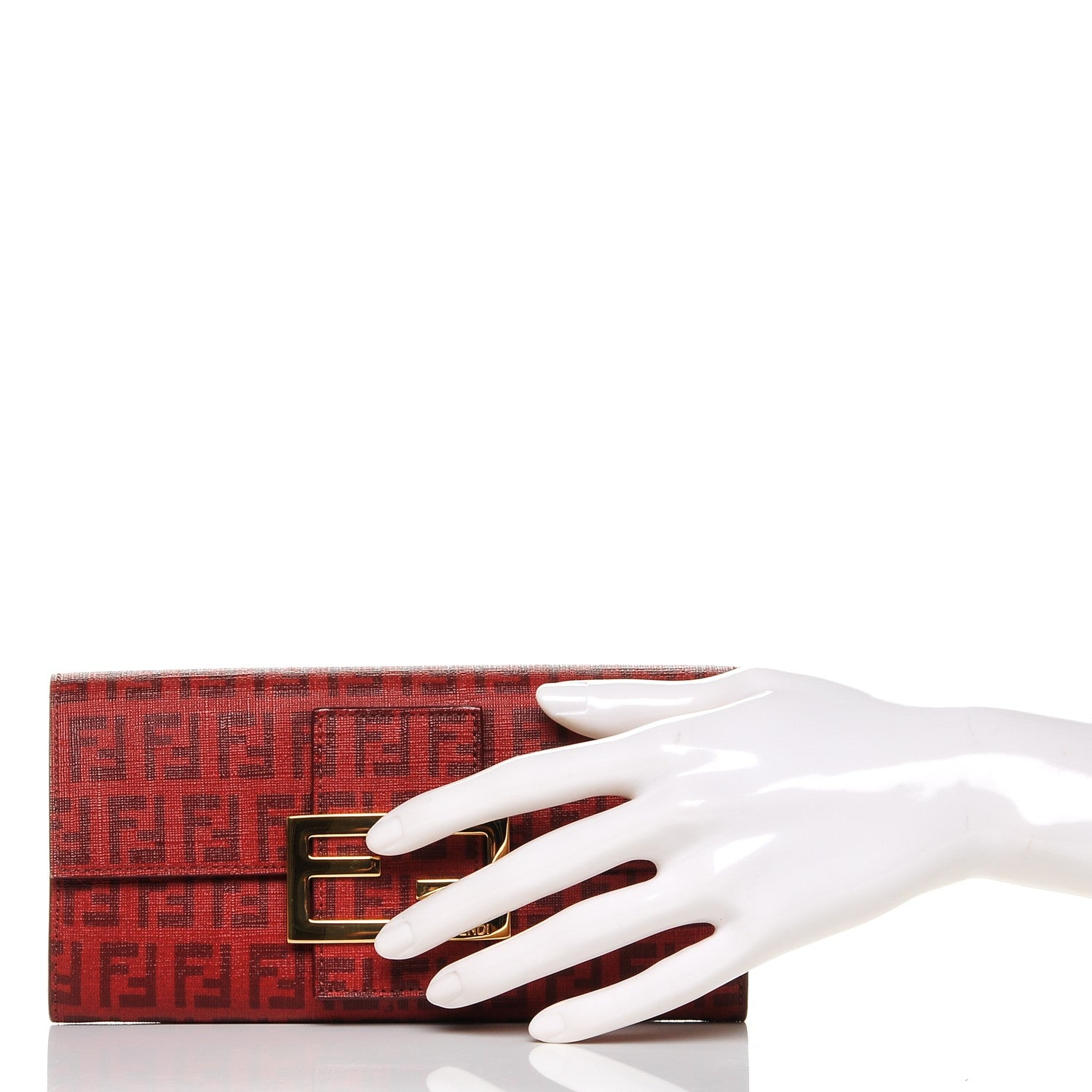 Fendi Zucchino Forever Continental Wallet Bordeaux Rosa 2 of 8
