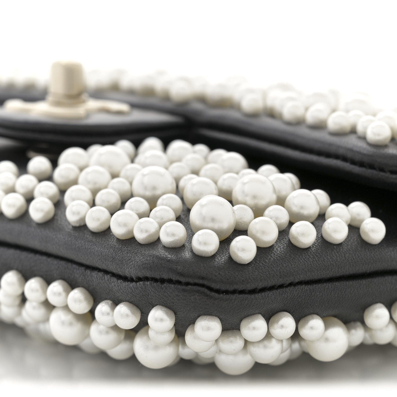 Chanel Lambskin Pearls Flap Black 10 of 10