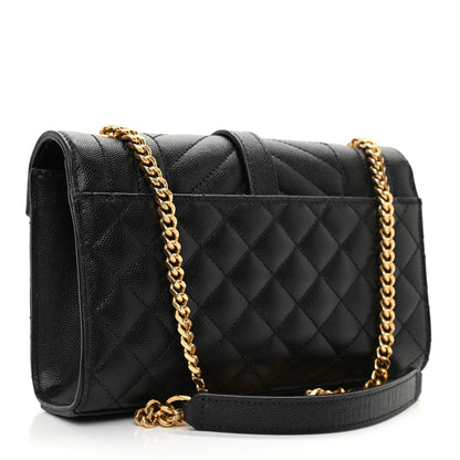 Saint Laurent Grain De Poudre Textured Mixed Matelasse Triquilt Small Monogram Satchel Black 3 of 9
