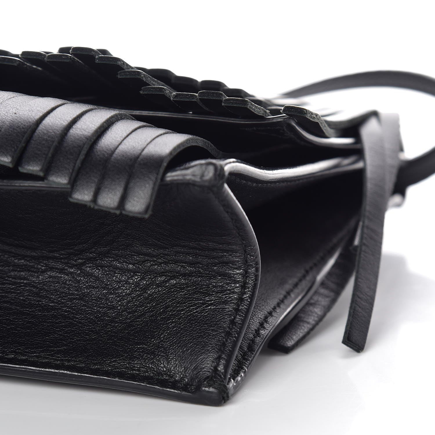 Proenza Schouler Calfskin Small Fringe Lunch Bag Black 6 of 12