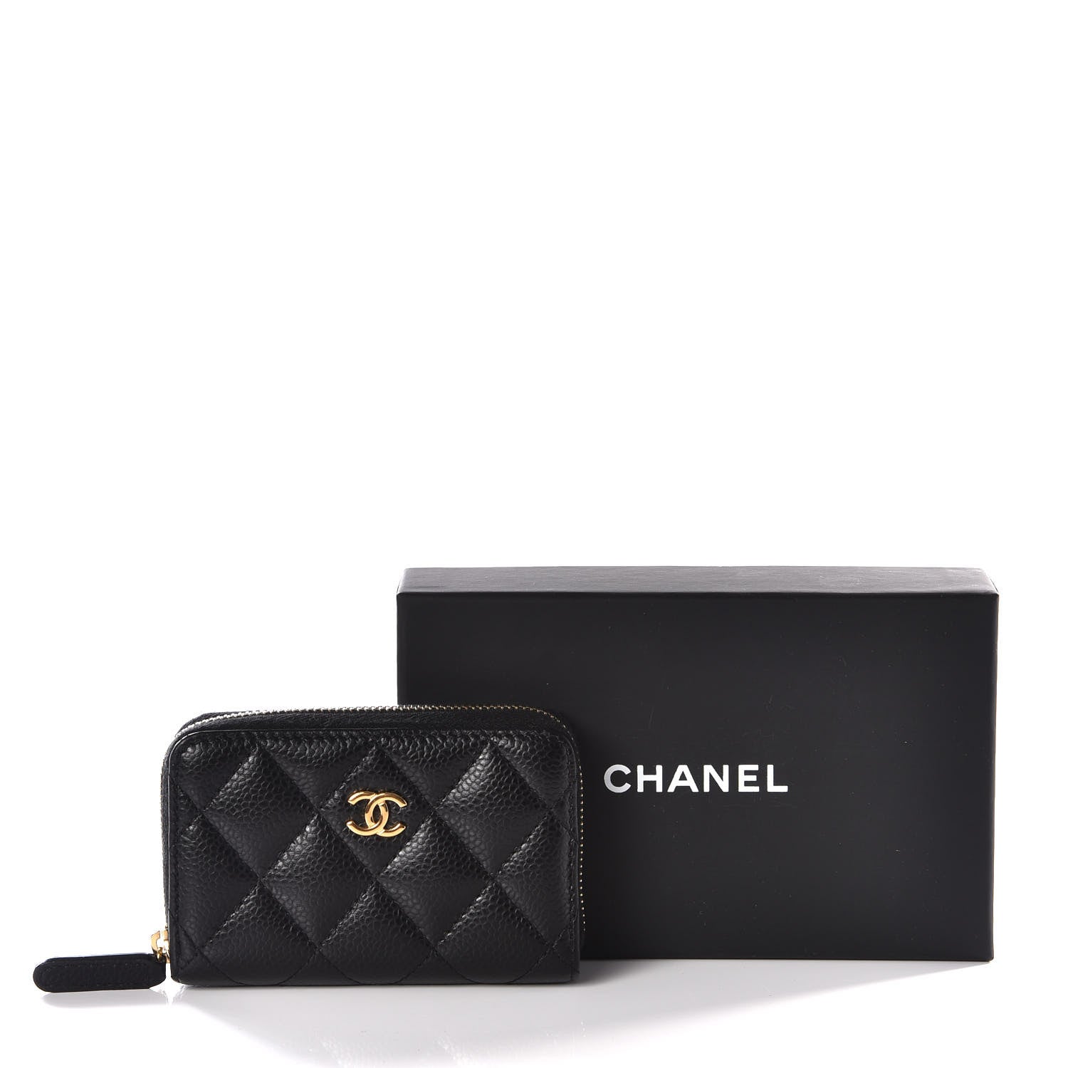 Chanel Caviar Quilted Zip Coin Purse Black 11 of 11