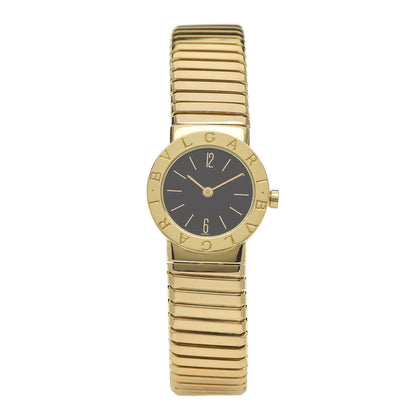 Bulgari 18K Yellow Gold 23mm Tubogas Quartz Watch Black 2 of 14