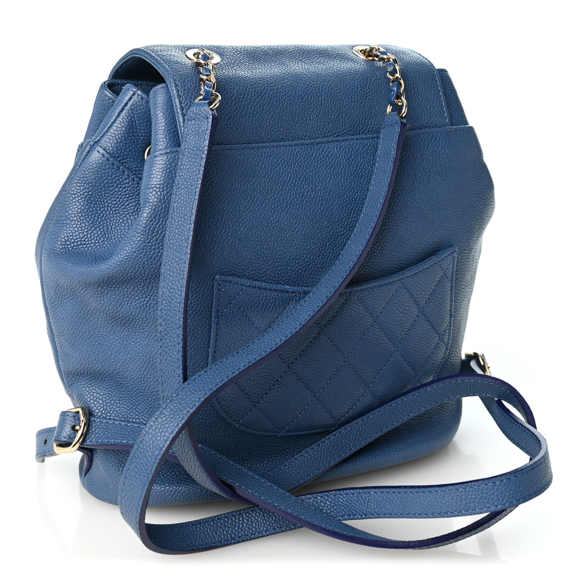 Chanel Caviar Quilted Backpack Blue 2 of 9