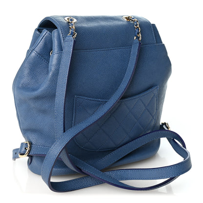 Chanel Caviar Quilted Backpack Blue 2 of 9