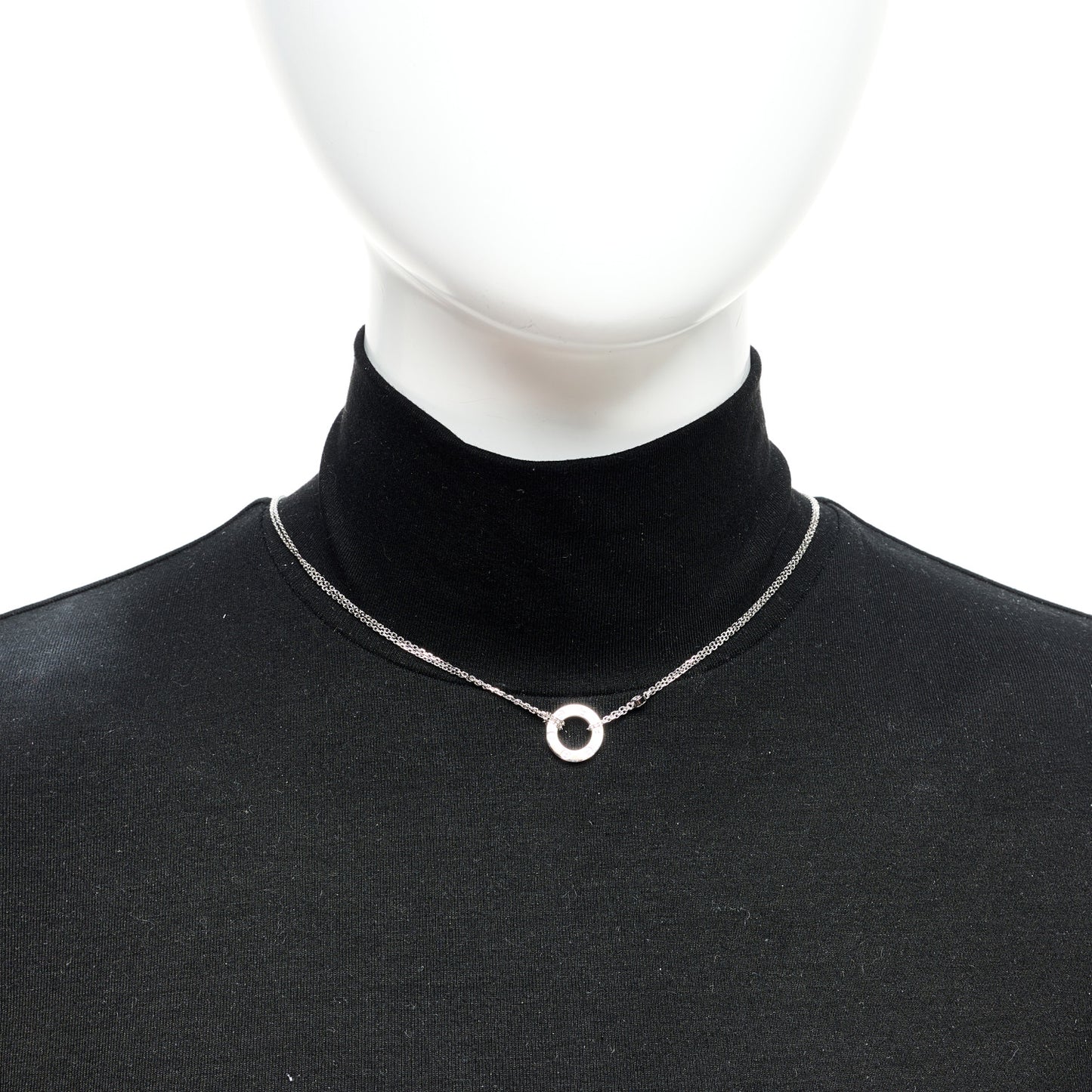 18K White Gold 2 Diamond LOVE Necklace