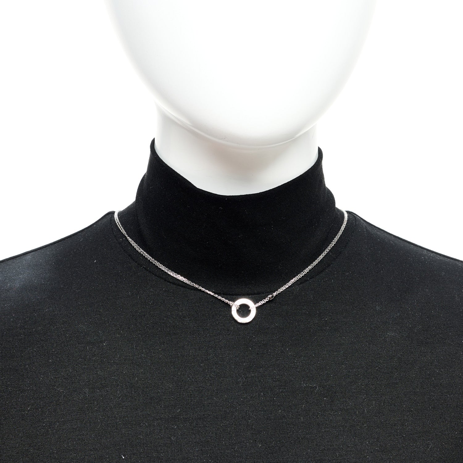 Cartier 18K White Gold 2 Diamond LOVE Necklace 2 of 6