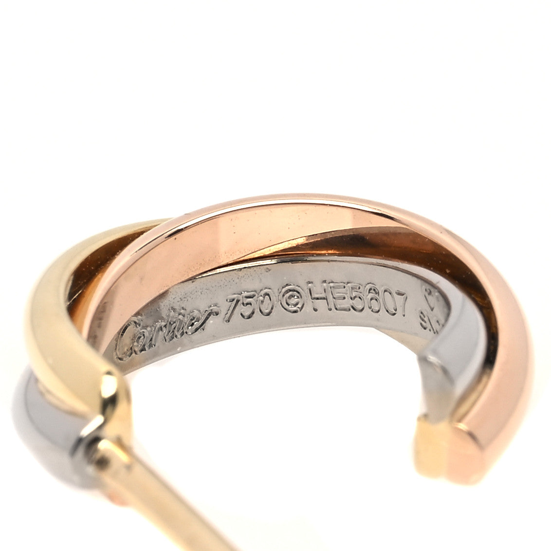 18K Pink Yellow White Gold Small Trinity Hoop Earrings
