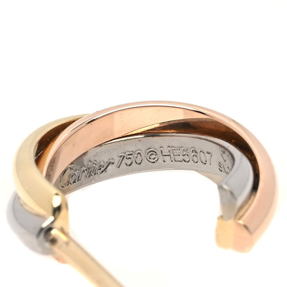Cartier 18K Pink Yellow White Gold Small Trinity Hoop Earrings 6 of 6