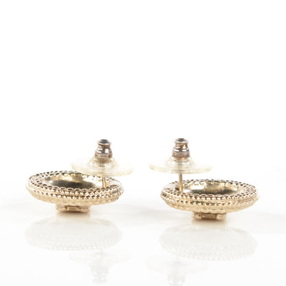 Chanel CC Button Earrings Gold 3 of 5