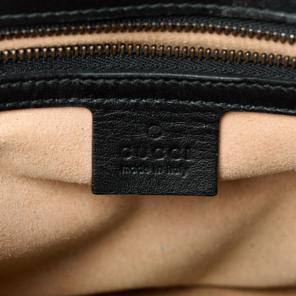 Gucci Calfskin Matelasse Small GG Marmont Top Handle Shoulder Bag Black 6 of 11