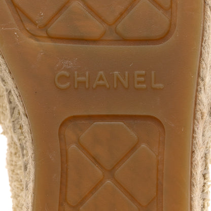 Chanel Fabric CC Espadrilles 40 Ecru Light Beige 8 of 8