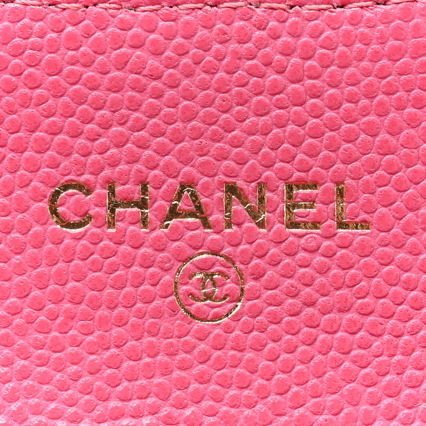 Caviar Quilted Flap Card Holder Wallet Pink