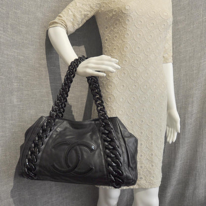 Chanel Leather Modern Chain Tote Black 2 of 9