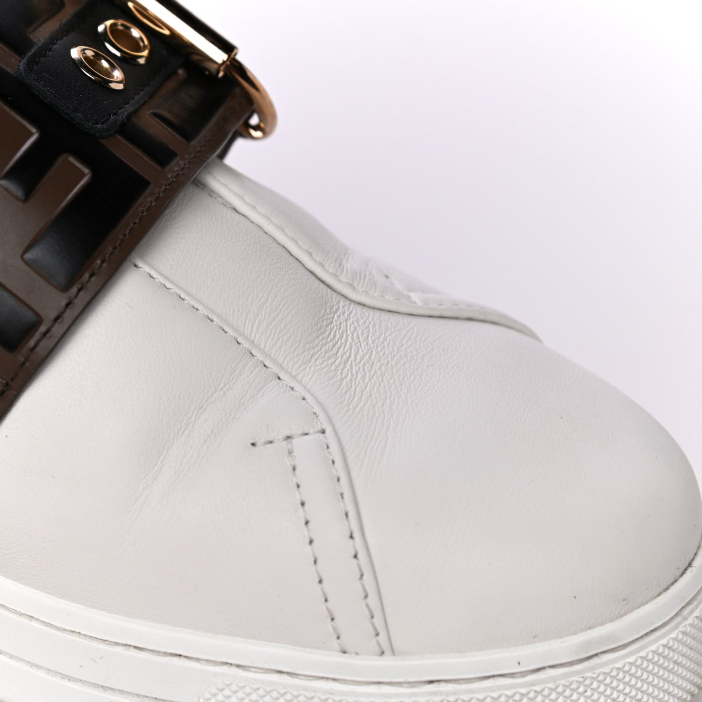 Vitello FF Embossed Womens Slip On Sneakers 37 Ultra White Maya Black