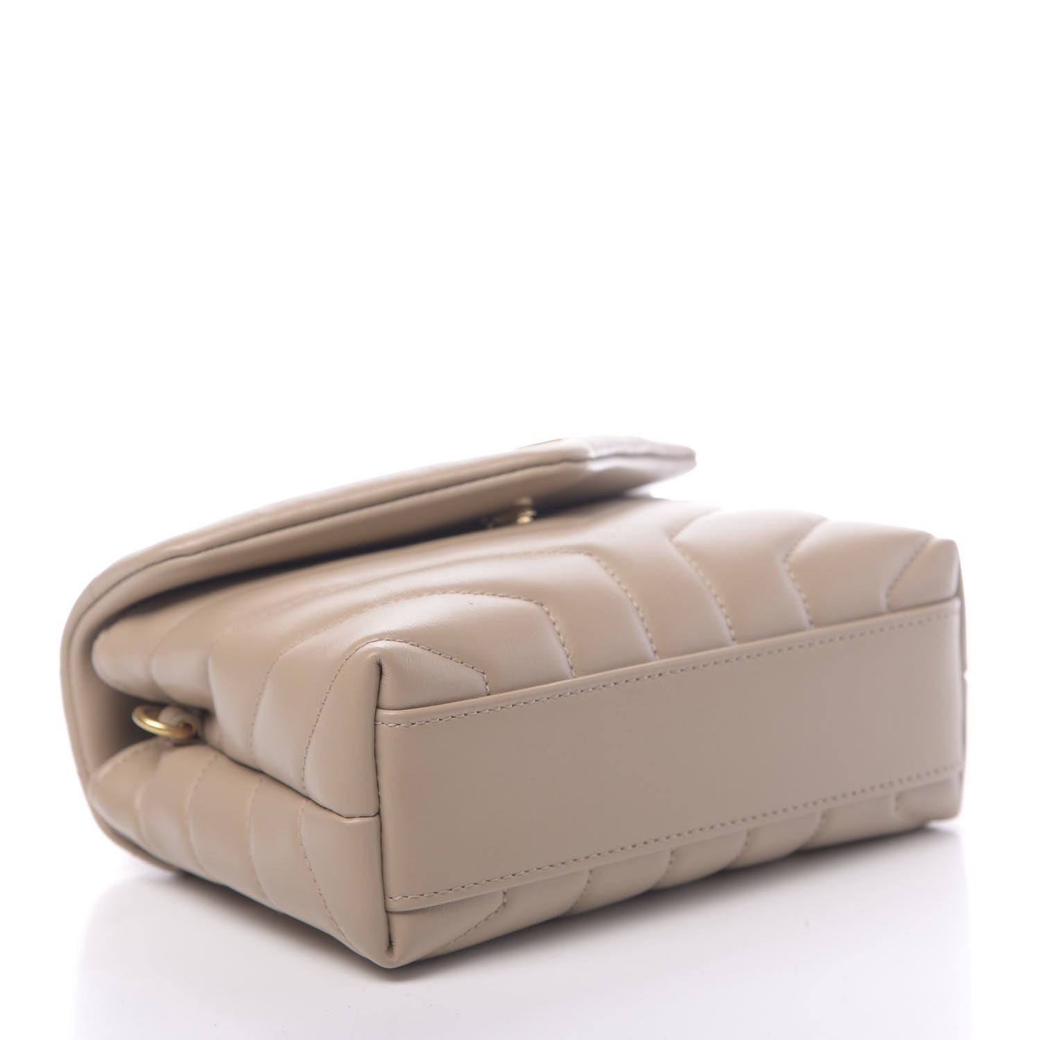 Saint Laurent Calfskin Y Quilted Monogram Toy Loulou Crossbody Bag Dark Beige 5 of 11