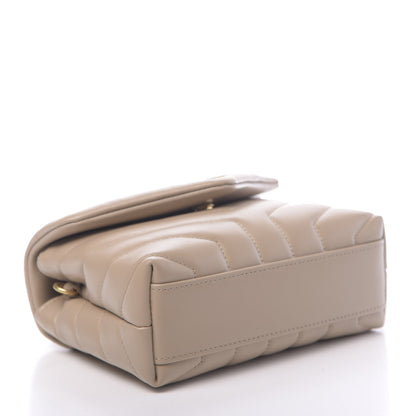 Saint Laurent Calfskin Y Quilted Monogram Toy Loulou Crossbody Bag Dark Beige 5 of 11
