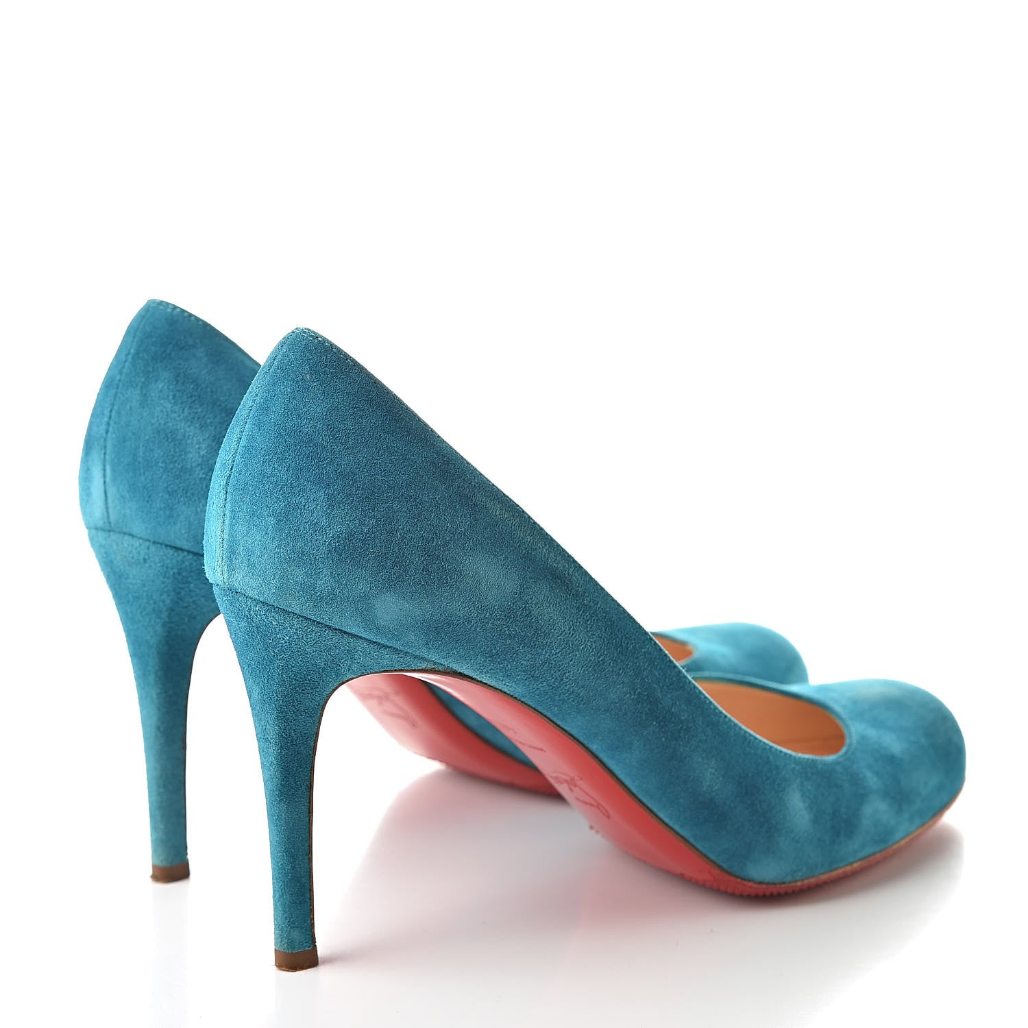 Christian Louboutin Suede Ron Ron 100 Pumps 40.5 Turquoise 4 of 13
