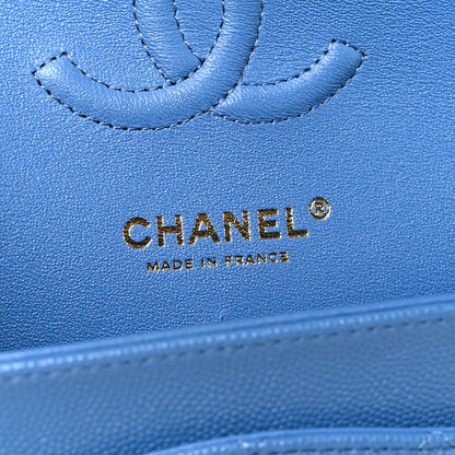 Chanel Caviar Quilted Small Double Flap Blue 6 of 10