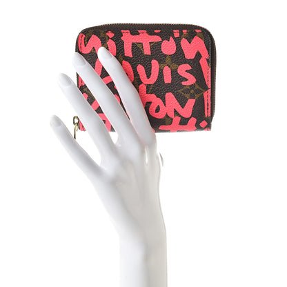 Louis Vuitton Monogram Graffiti Zippy Coin Purse Fuchsia 2 of 8