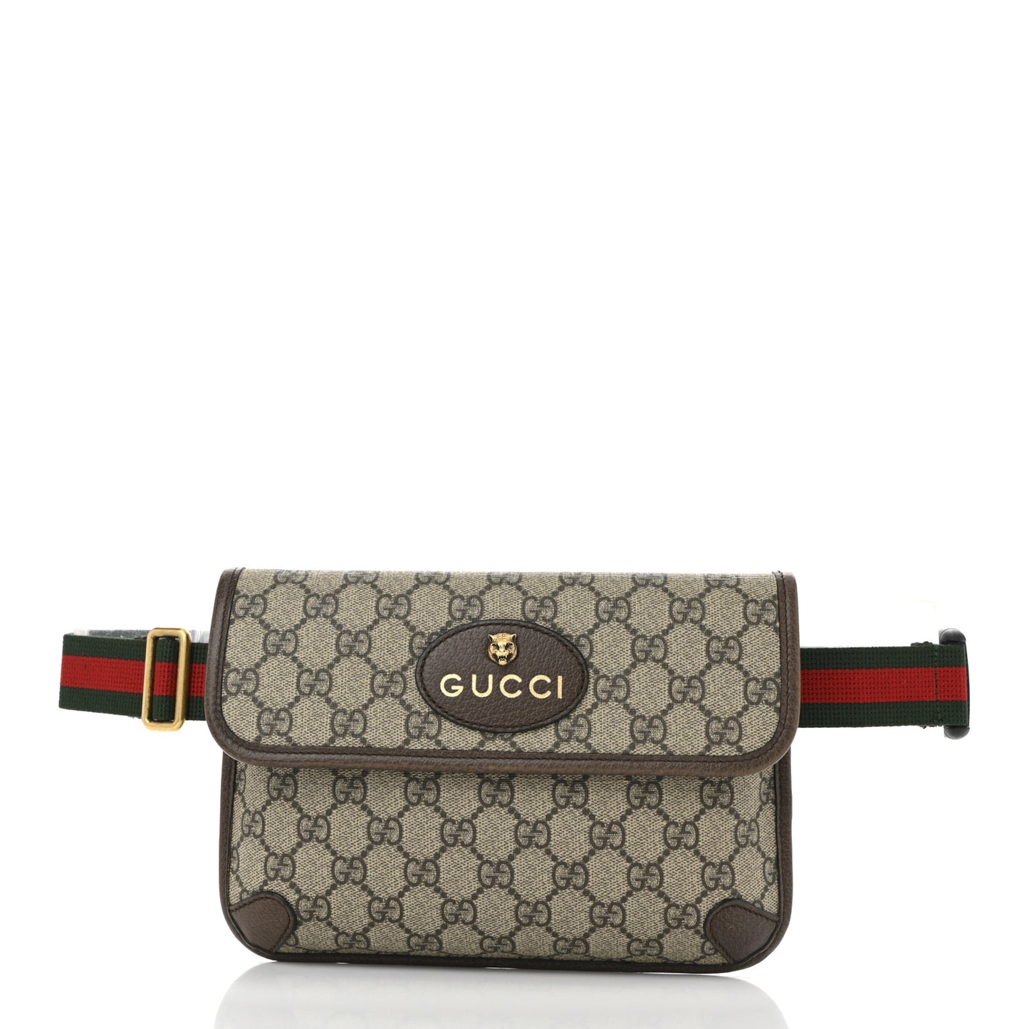 GG Supreme Monogram Neo Vintage Web Belt Bag Brown