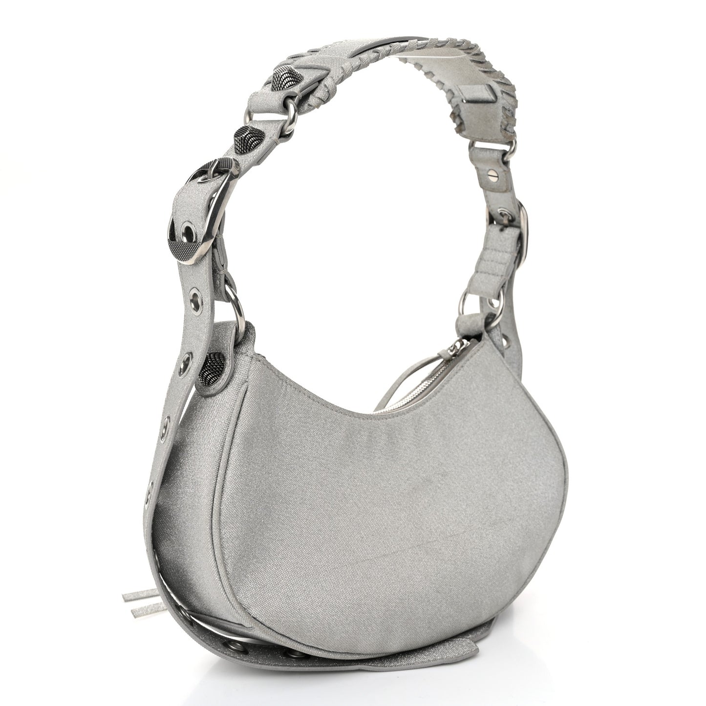Sparkling Fabric Le Cagole Shoulder Bag XS Silver