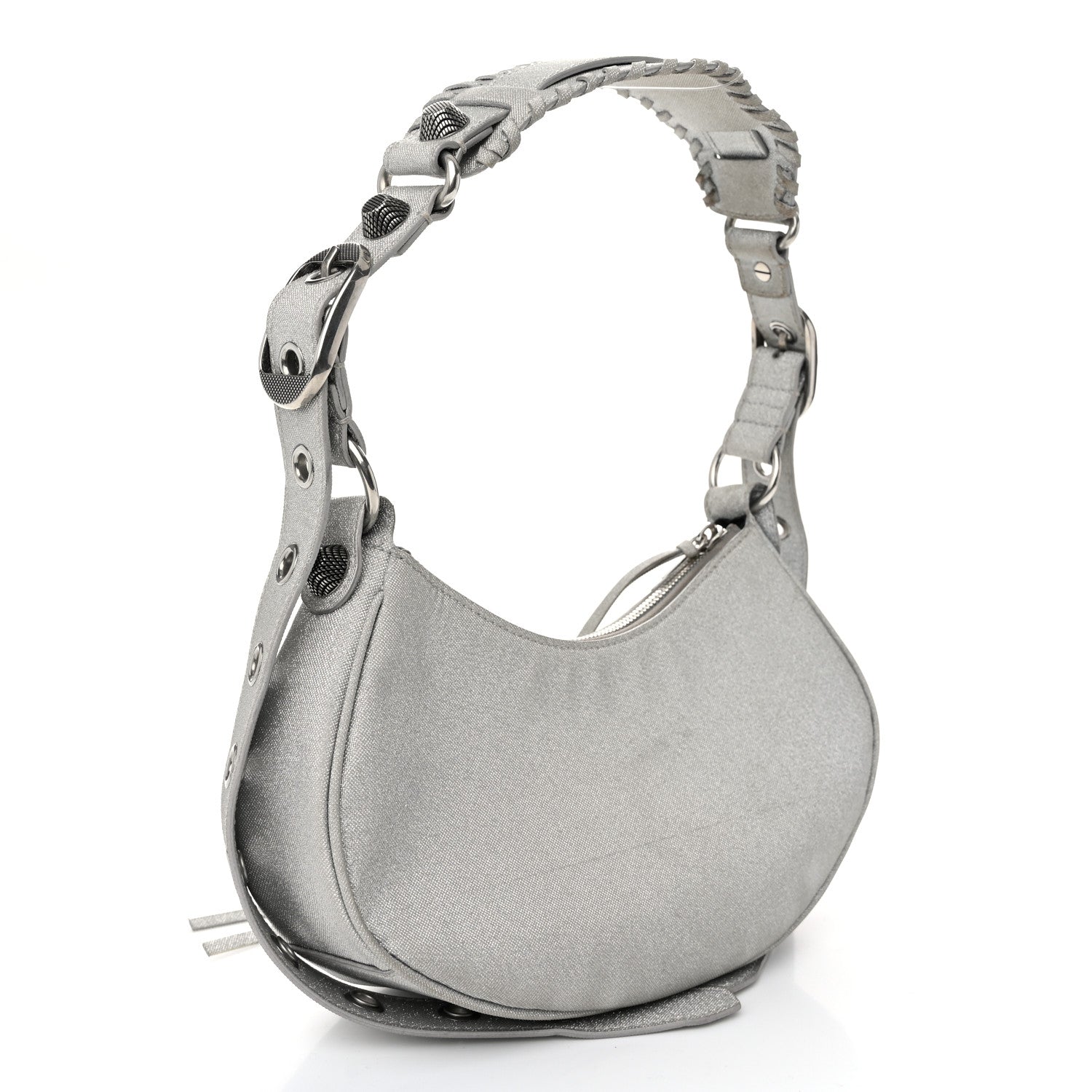 Balenciaga Sparkling Fabric Le Cagole Shoulder Bag XS Silver 4 of 14