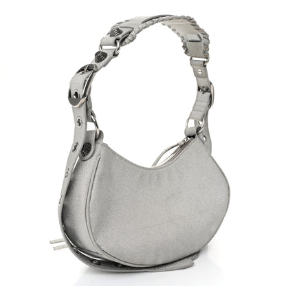 Balenciaga Sparkling Fabric Le Cagole Shoulder Bag XS Silver 4 of 14