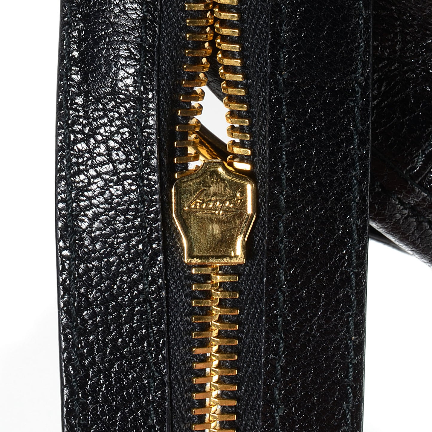 Chevre Gold Metallic Edge Hardware Mini City Black