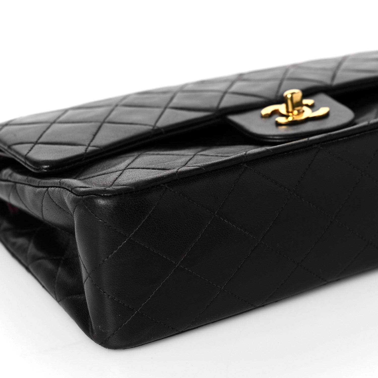 Chanel Lambskin Quilted Medium Double Flap Black 9 of 10