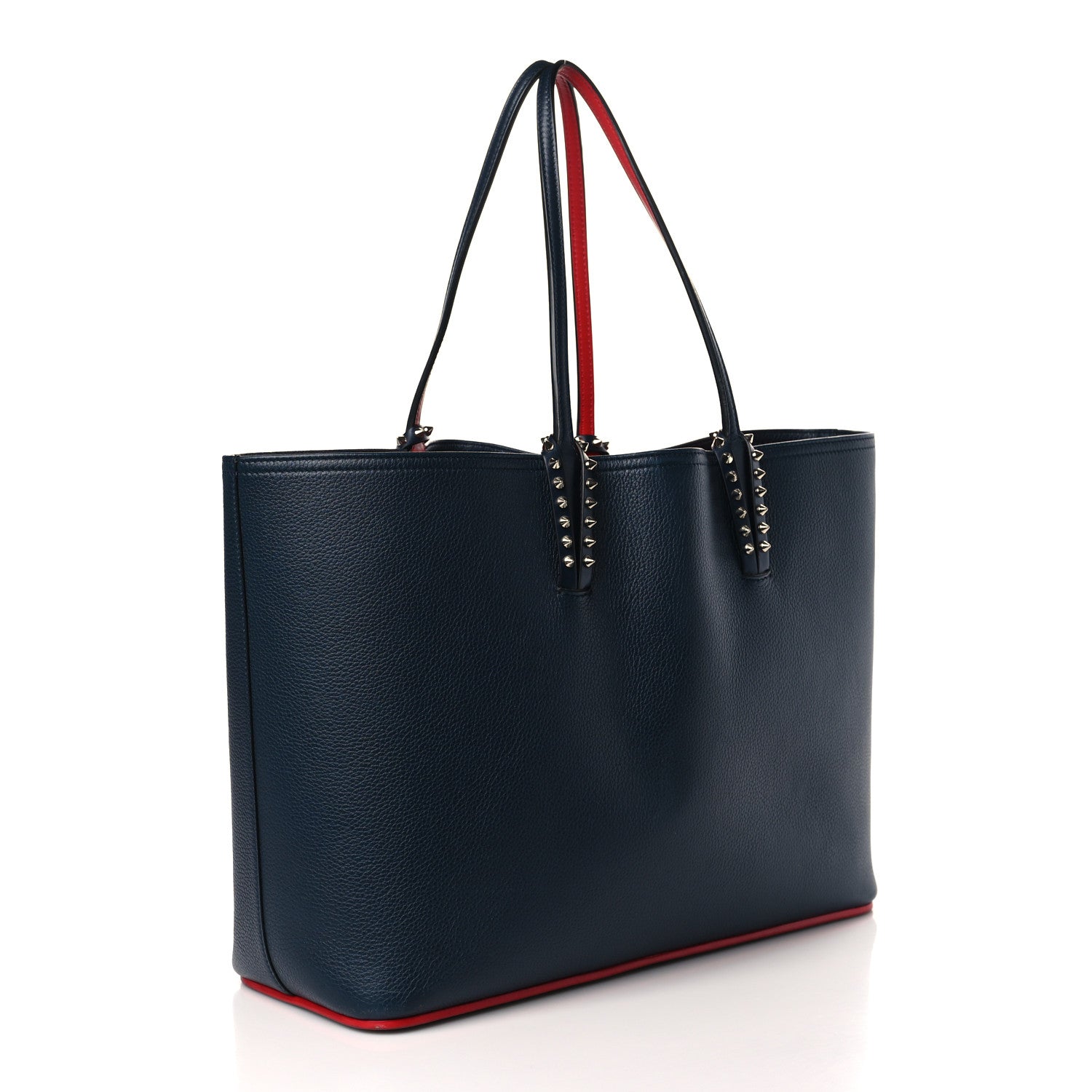 Christian Louboutin Calfskin Spikes East West Cabata Tote Navy 3 of 10