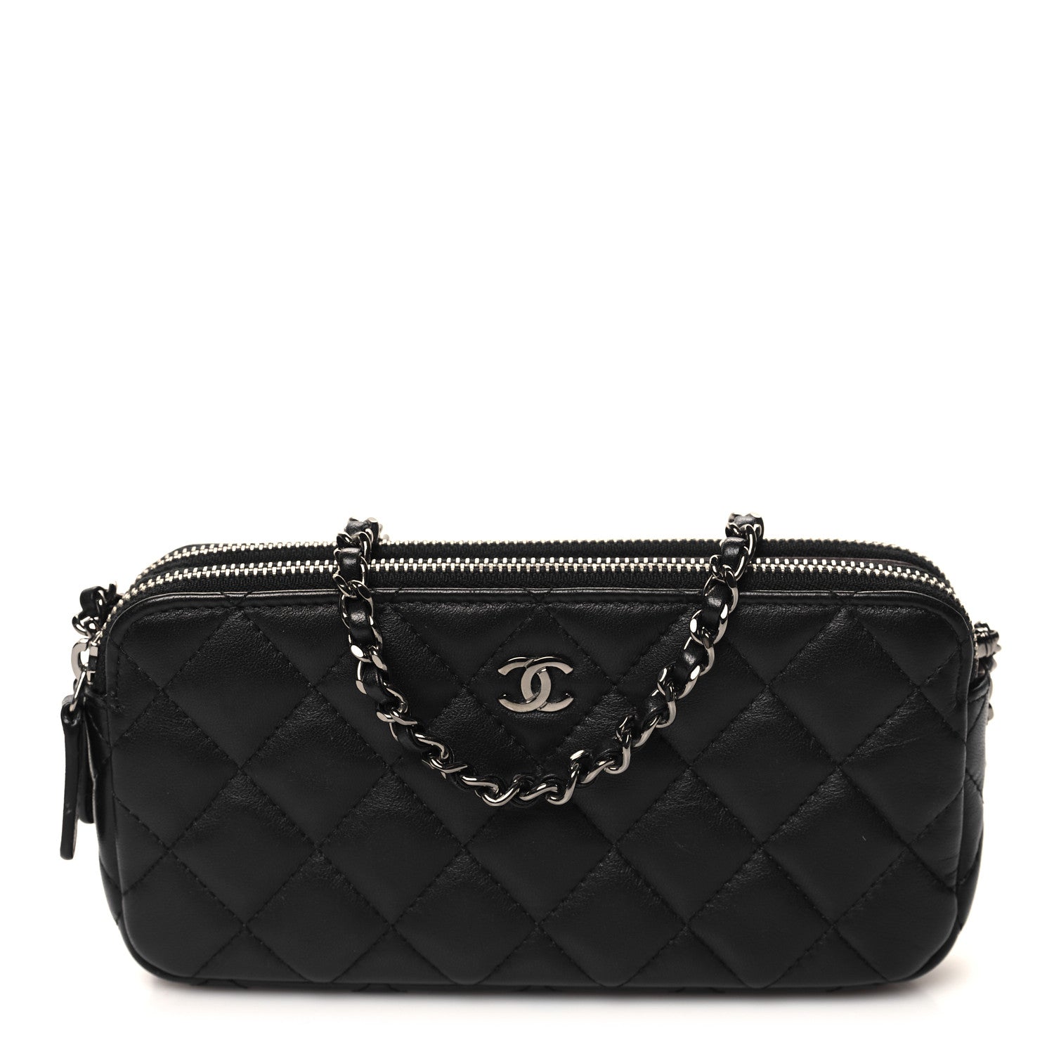Chanel Lambskin Quilted Small Clutch With Chain Black 1 of 13
