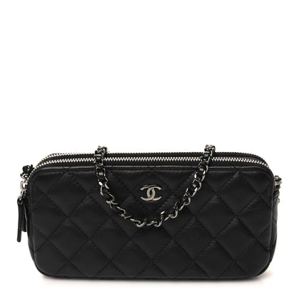 Chanel Lambskin Quilted Small Clutch With Chain Black 1 of 13