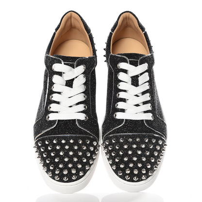 Christian Louboutin Crosta Womens Vieira Spiked Flat Comete Sneakers 39.5 Black Silver 4 of 11