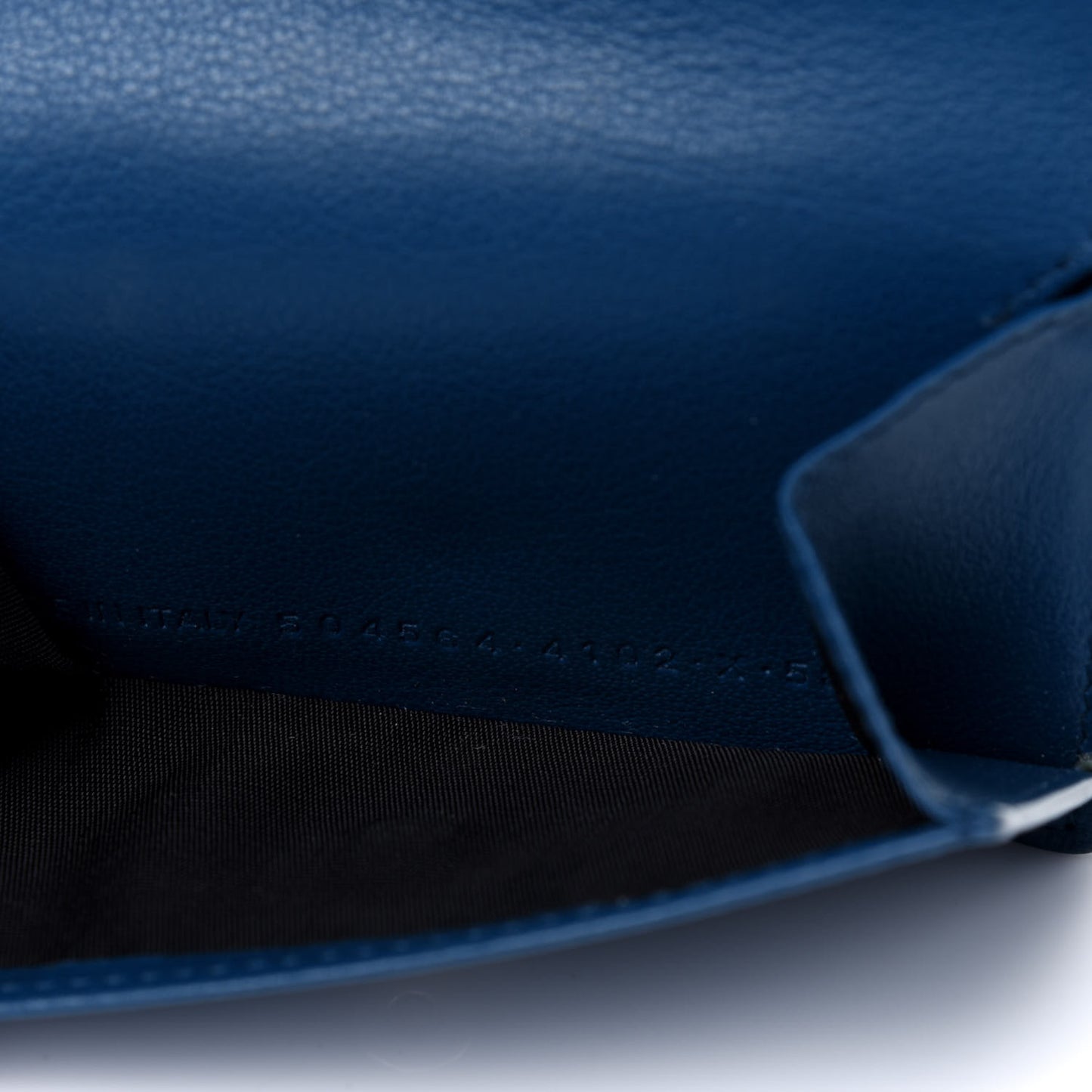 Calfskin Mini Papier Wallet Blue Marine