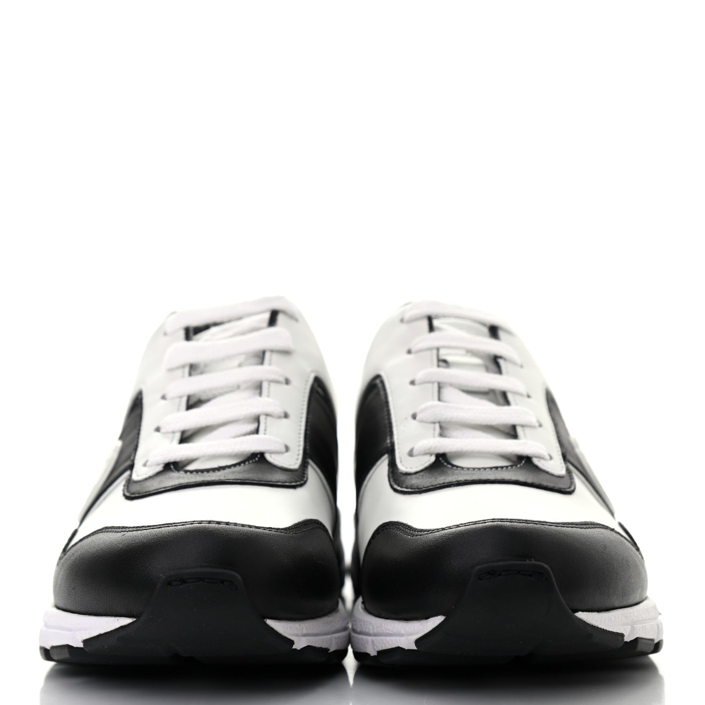 Calfskin Womens Interlocking G Sneakers 35.5 Black White