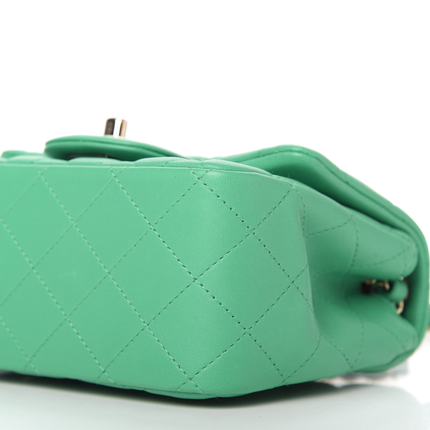 Chanel Lambskin Quilted Mini Square Flap Green 7 of 10