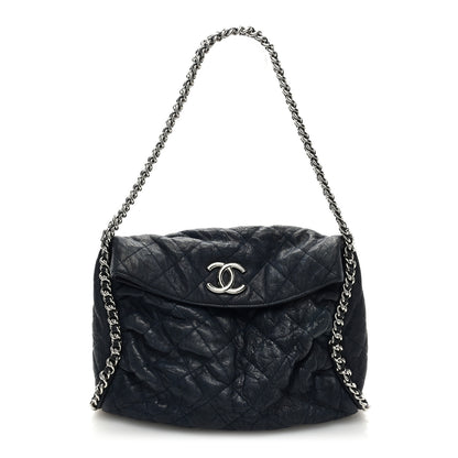 Chanel Washed Lambskin Chain Around Hobo Navy Blue 1 of 9