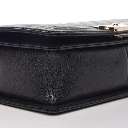 Chanel Caviar Chevron Quilted New Medium Boy Flap Black 8 of 10