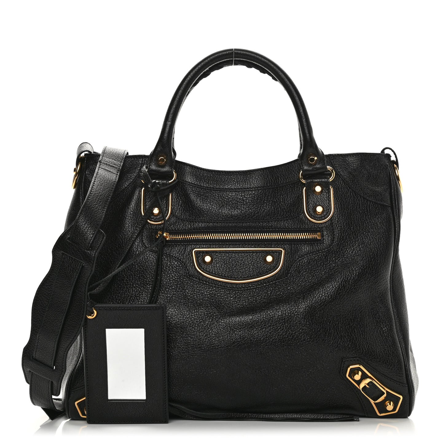 Chevre Gold Metallic Edge Hardware Velo Black