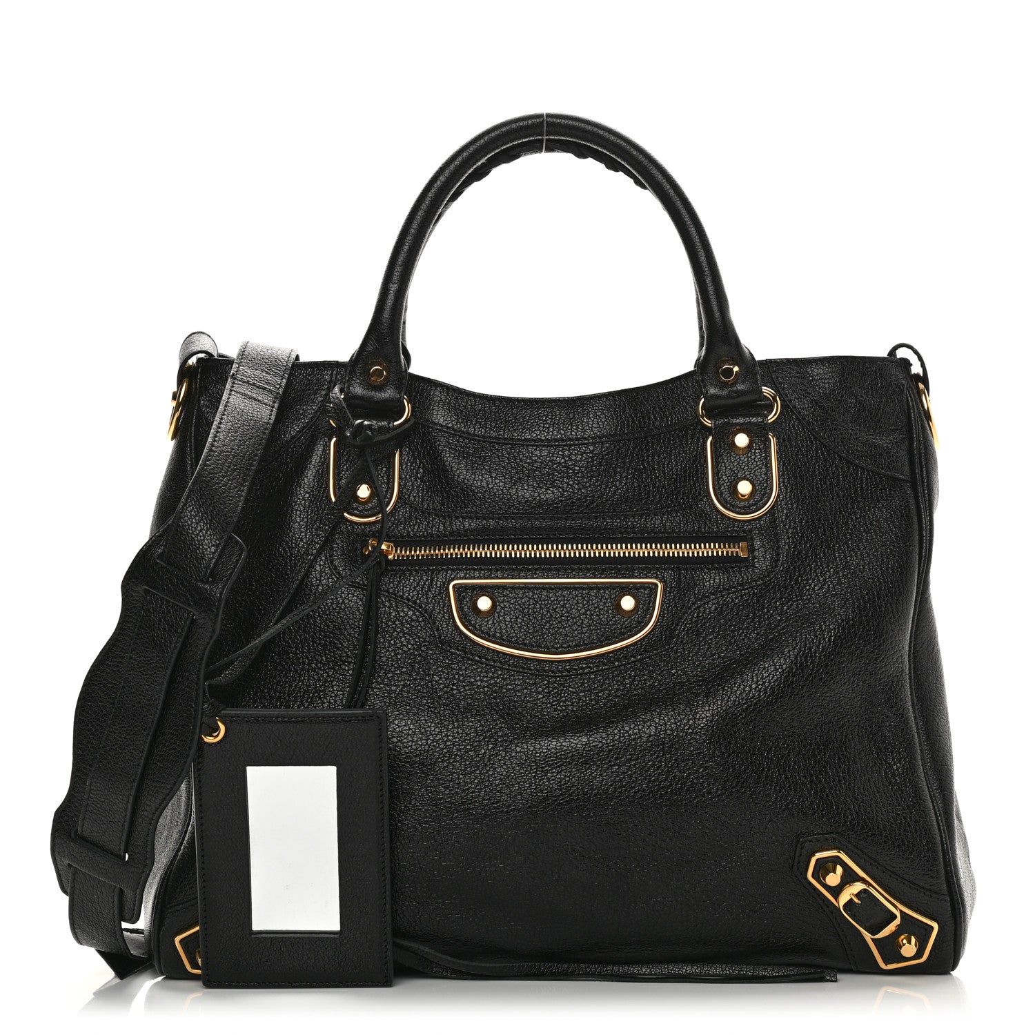 Balenciaga Chevre Gold Metallic Edge Hardware Velo Black 1 of 10